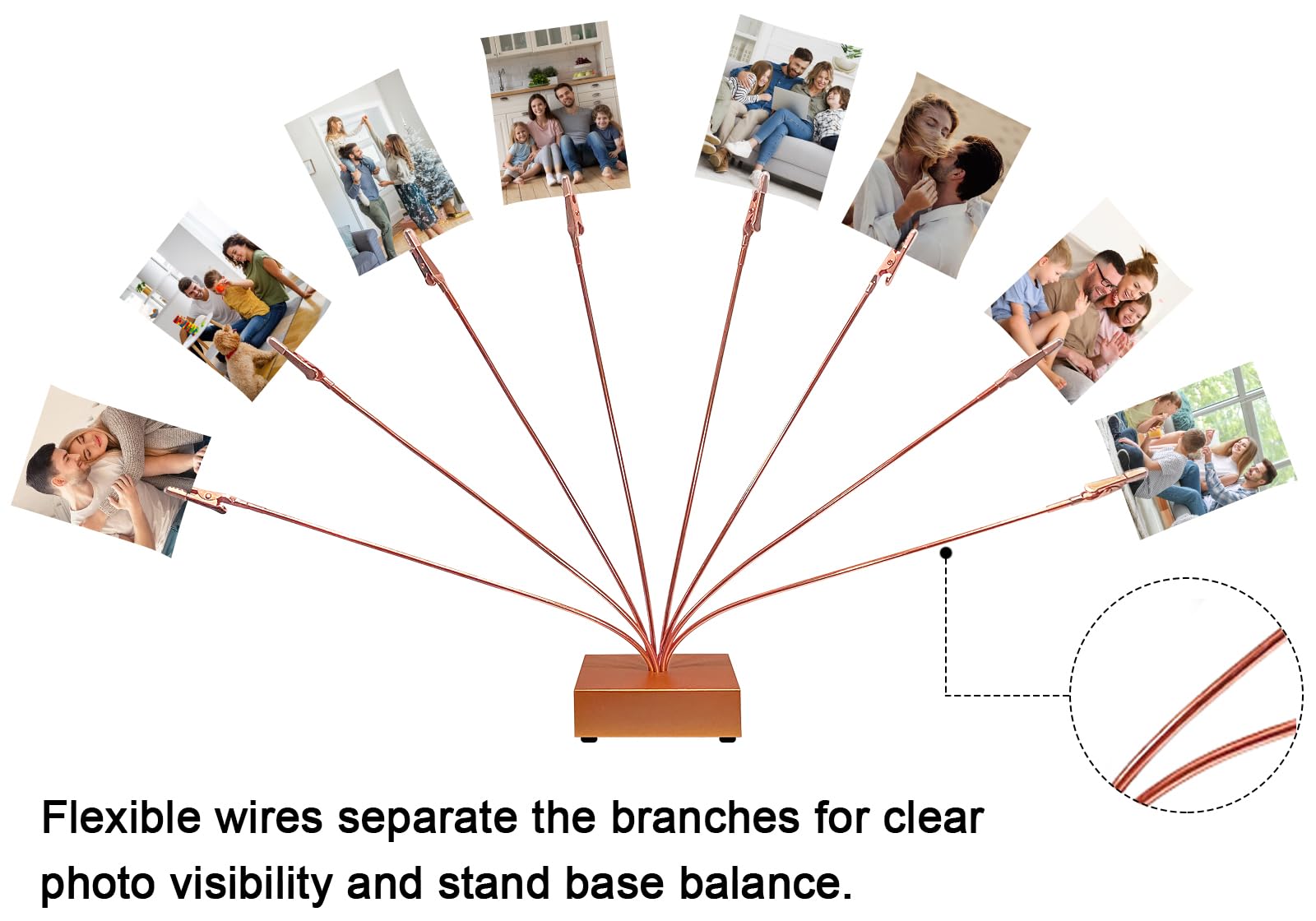 Photo Tree Holder Clip Cube Base,8 - Branch Money Trees Gift Card Holder with Clips,Picture Holder Stand for Christmas Wedding G